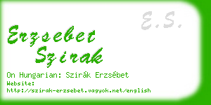 erzsebet szirak business card