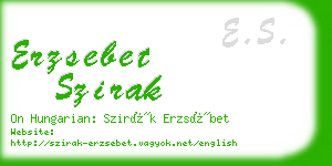 erzsebet szirak business card